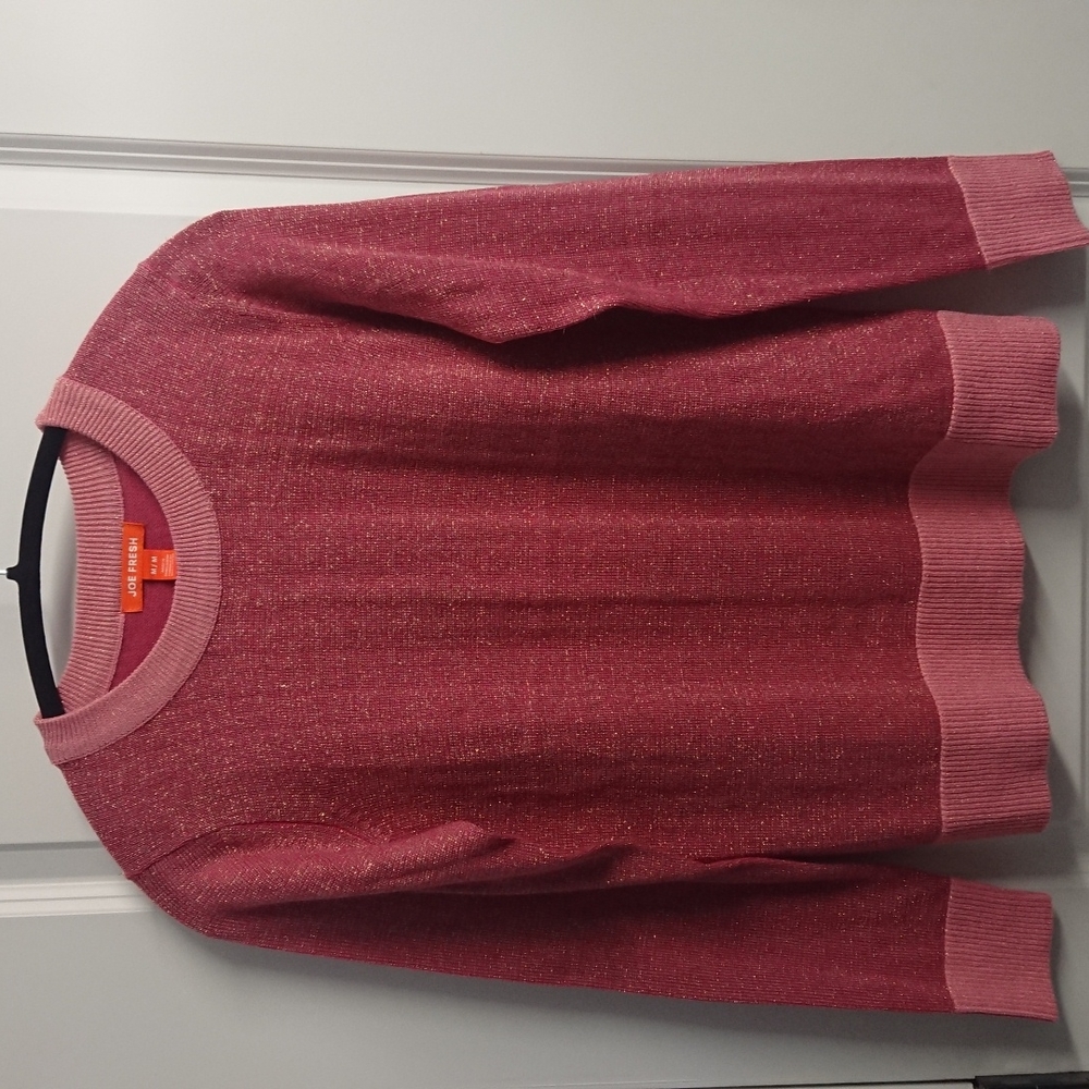 Joe Fresh pink metallic sweater size M